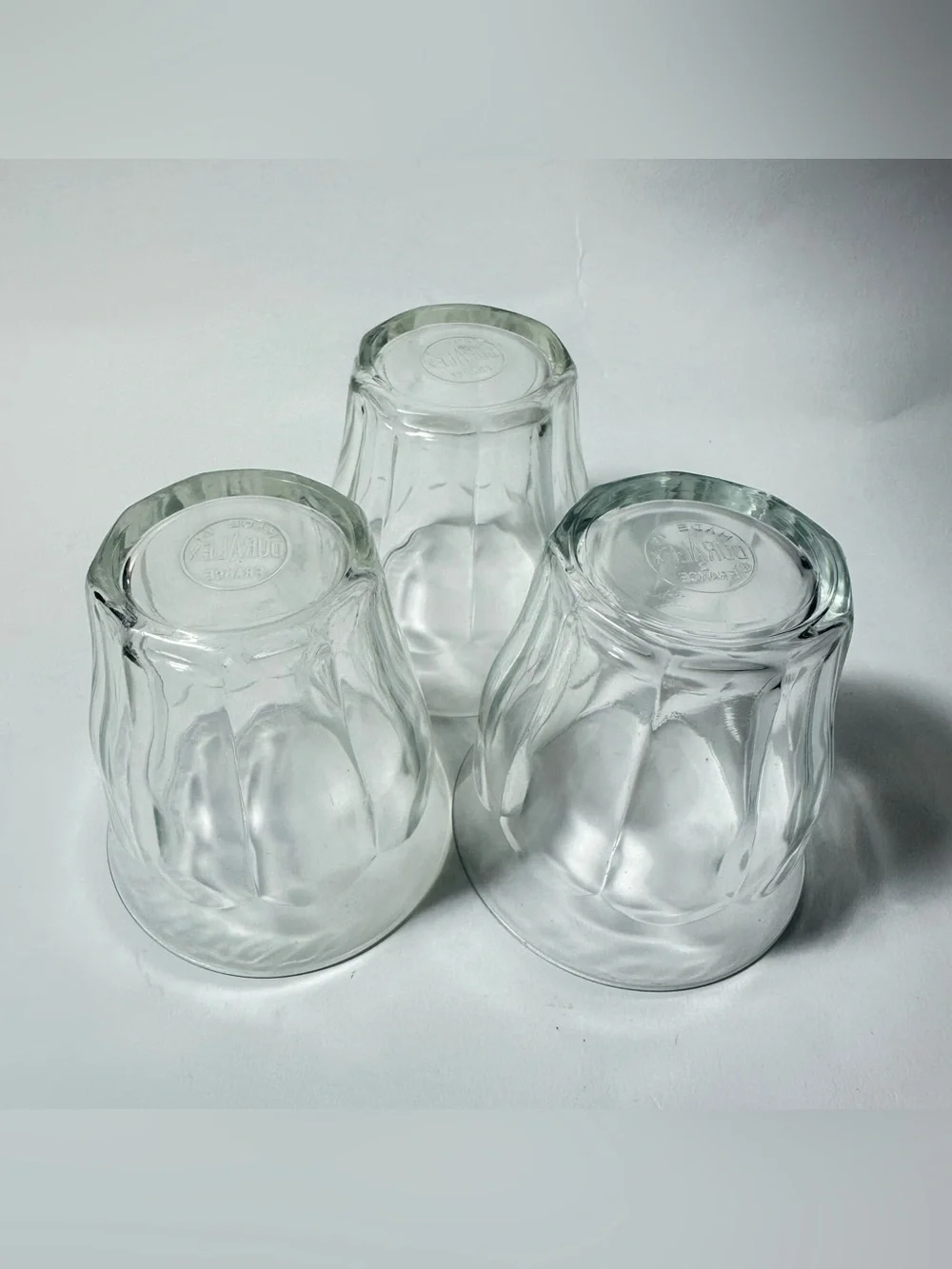 3 Vintage Duralex Picardie Glasses Clear 3.5” 8.89cm 25cl Made In France 70s 80s